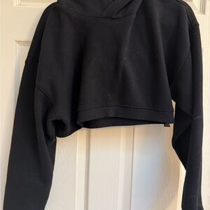 TNA Sweatfleece Aritzia Black Cropped Hoodie
